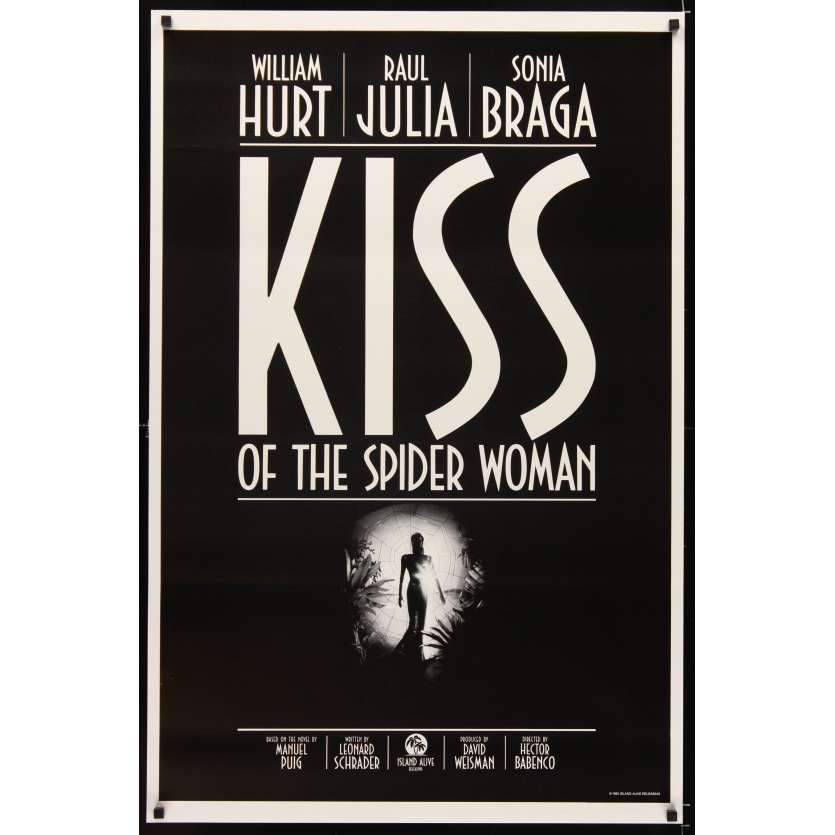 KISS OF THE SPIDER WOMAN Movie Poster '85 Sonia Braga, William Hurt, Raul Julia