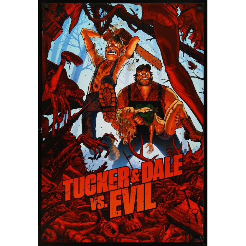 TUCKER & DALE VS. EVIL Rare teaser Movie Poster '10 wonderful wacky artwork 