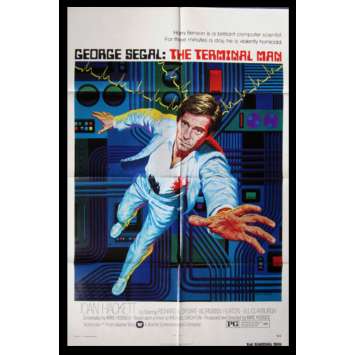 TERMINAL MAN Affiche US '74 George Segal, Hodges, Crichton movie poster