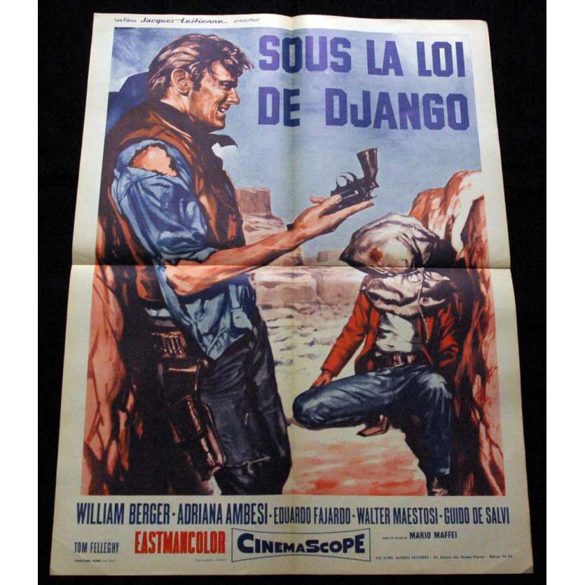 'SOUS LA LOI DE DJANGO Affiche 60x80 FR ''67 Western Spaghetti Movie Poster'