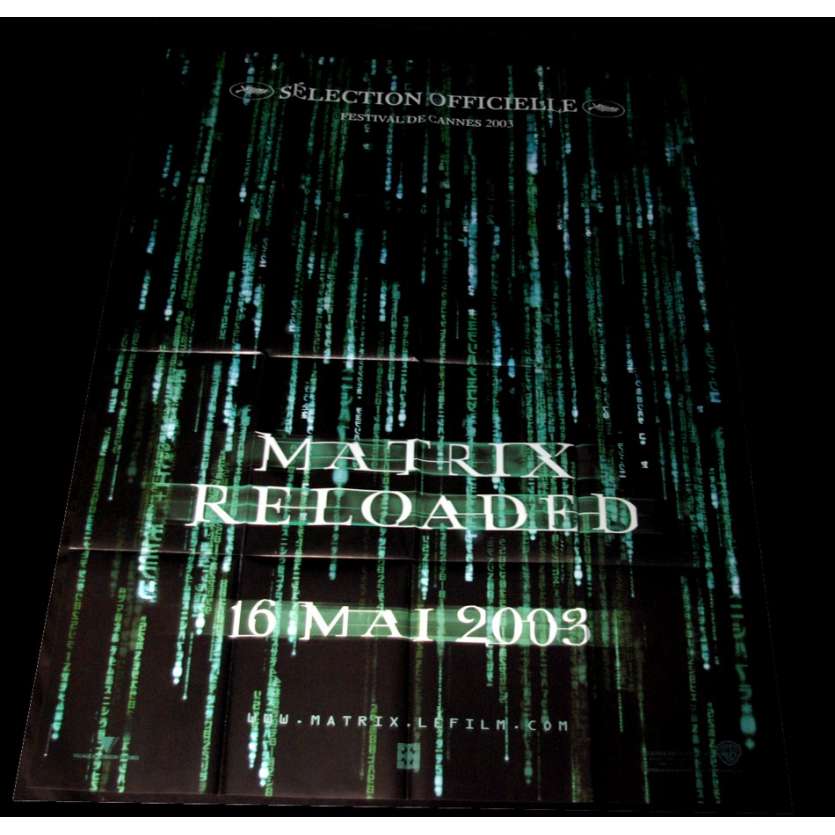 'MATRIX RELOADED Affiche 120x160 FR ''03 Keanu Reeves, Wachowski Movie Poster'