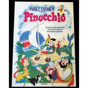 PINOCCHIO French Movie Poster 15x21 R80's Walt Disney Classic