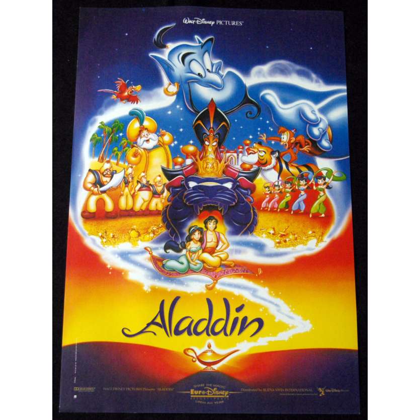 ALADDIN Affiche 40x60 Bleue FR '92 Walt Disney Classic Movie Poster