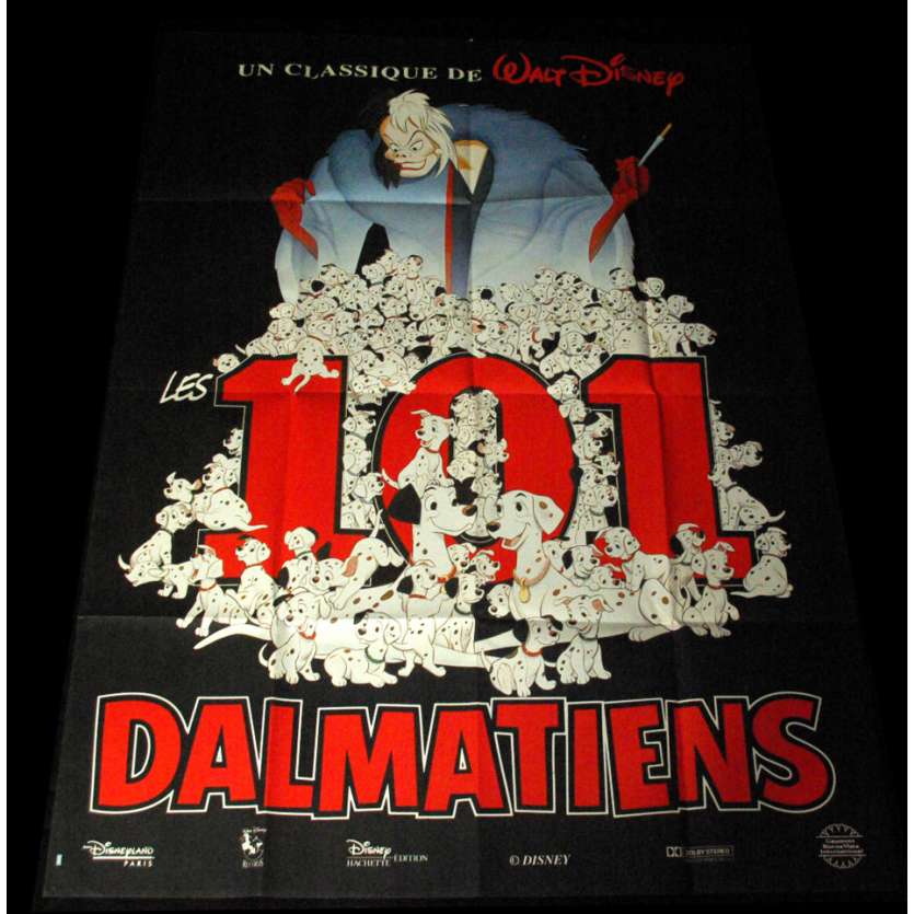101 DALMATIANS French Movie Poster 47x63 R80 Walt Disney Classic