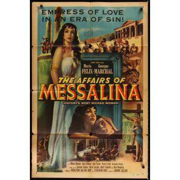 MESSALINE Affiche Originale US '54 Maria Felix Movie poster