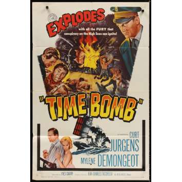 TIME BOMB Movie Poster '61 Curt Jurgens, Mylene Demongeot