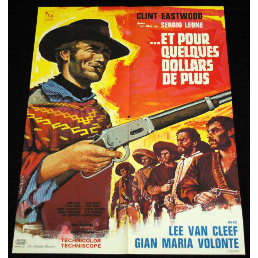 ET POUR QUELQUES DOLLARS DE PLUS Affiche FR 60x80 '65, Clint Eastwood western spaghetti