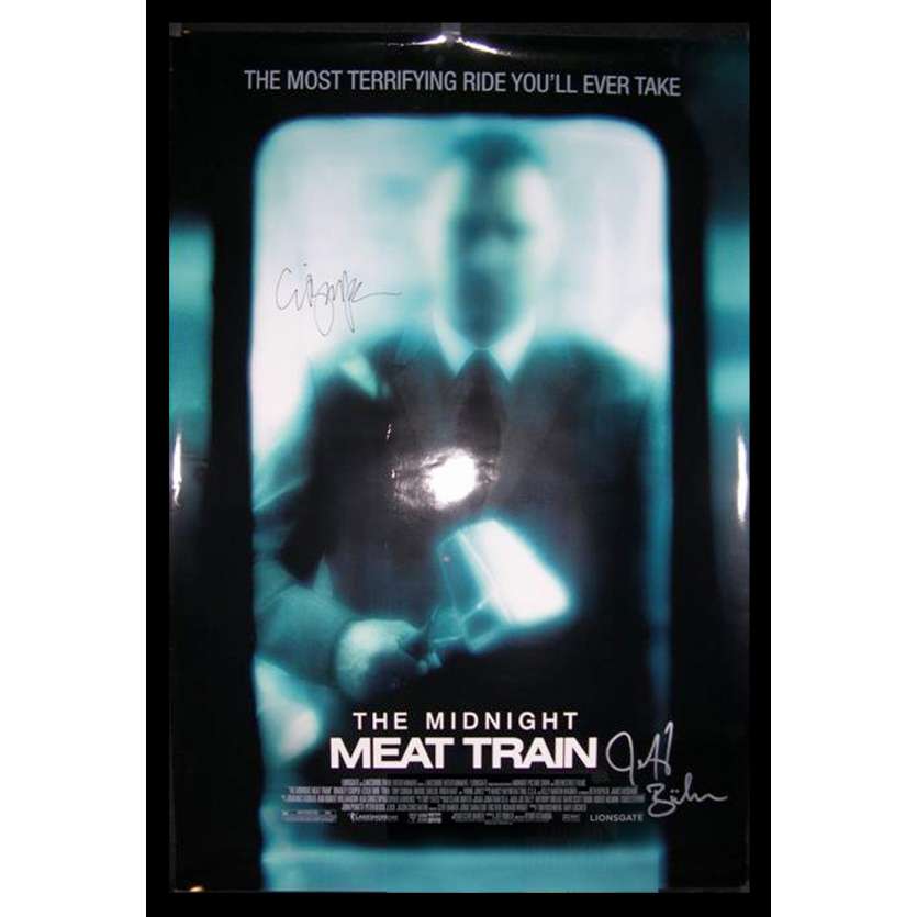 MIDNIGHT MEAT TRAIN Movie Poster SIGNED by Clive Barker US '08 Bradley Cooper, Brooke Shiel