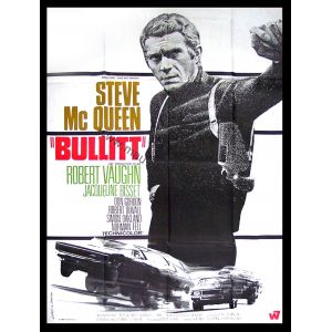 BULLITT Affiche 120x160 FR '68 Steve McQueen, Peter Yates Movie Poster