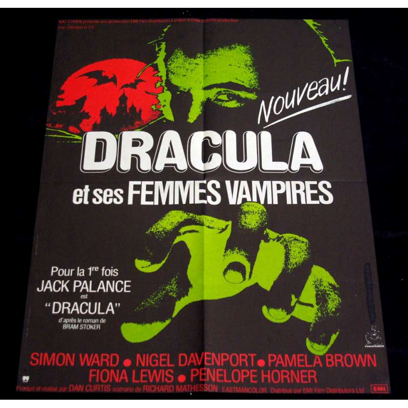 DRACULA ET LES FEMMES VAMPIRES Affiche 60x80 FR '73 Jack Palance Movie Poster