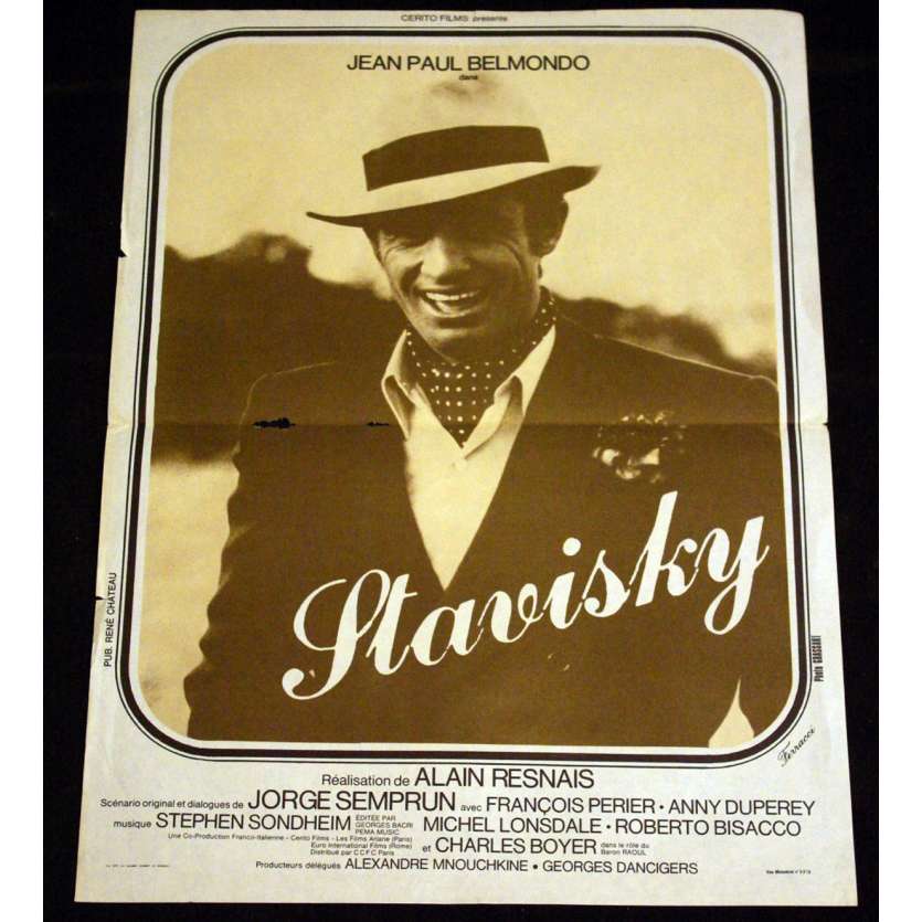 STAVISKY Affiche 40x60 FR '74 Jean-Paul Belmondo