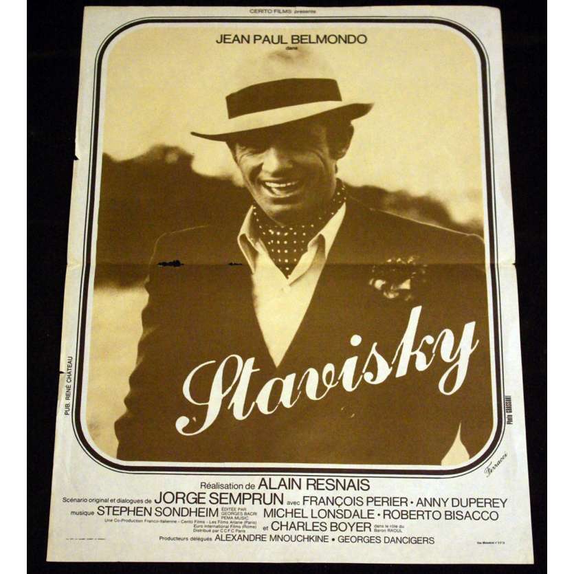 STAVISKY French Movie Poster 15x21 '74 Jean-Paul Belmondo