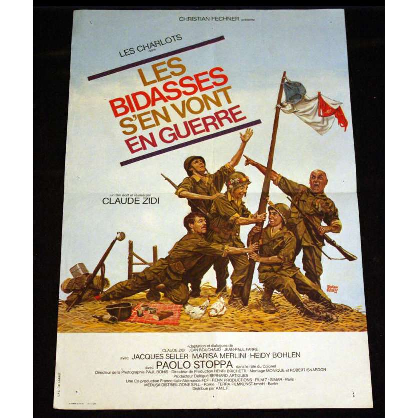 BIDASSES S'EN VONT EN GUERRE French Movie Poster 15x21 '74 Charlots