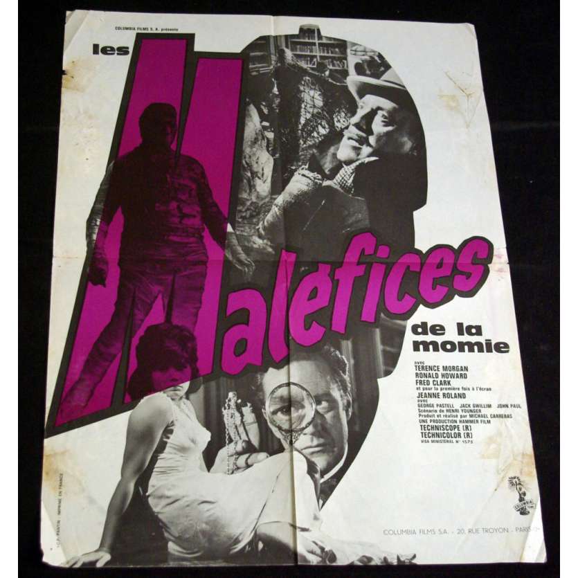 MALEFICES DE LA MOMIE Affiche 60x80 FR '64 Hammer Films