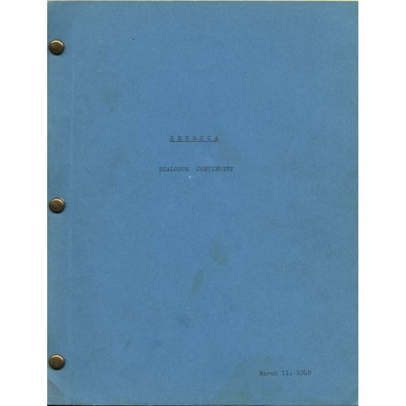 REBECCA Scénario - Dialogue Continuity '40 Alfred Hitchcock, Laurence Olivier & Joan Fontaine