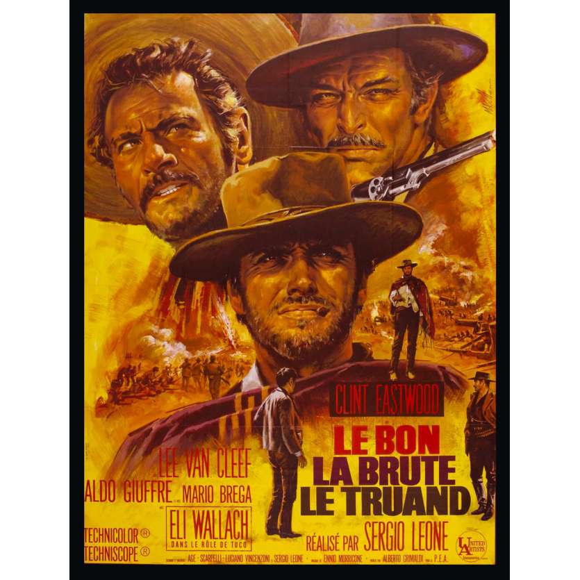 BON LA BRUTE ET LE TRUAND '68 120x160 Good Bad Ugly Original French Movie Poster NO RE-ISSUE!