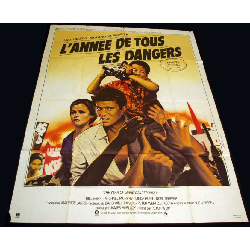 YEAR OF LIVING DANGEROUSLY French Movie Poster 47x63 '84 Mel Gibson, Sigourney Weaver