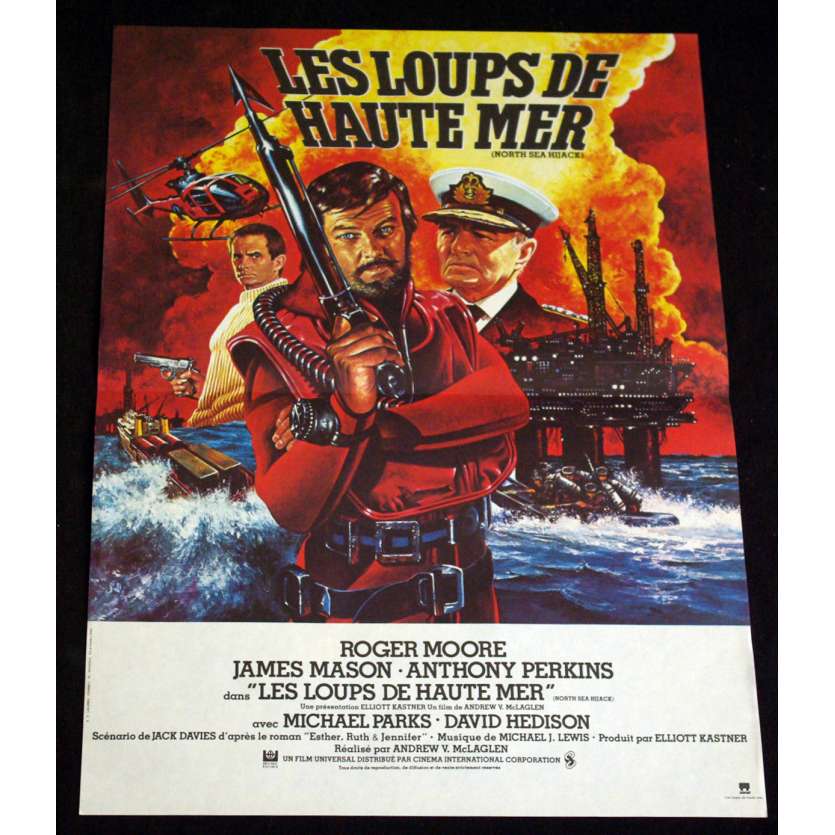 LOUPS DE HAUTE MER Affiche 40x60 FR '80 Roger Moore, James Mason Movie Poster