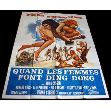 QUAND LES FEMMES FONT DING DONG French Movie Poster 47x63 '71 Algo Giuffre, X-rated, sexy Poster