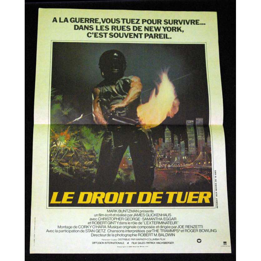 DROIT DE TUER Affiche 40x60 FR '80 Samantha Eggar, Exterminator