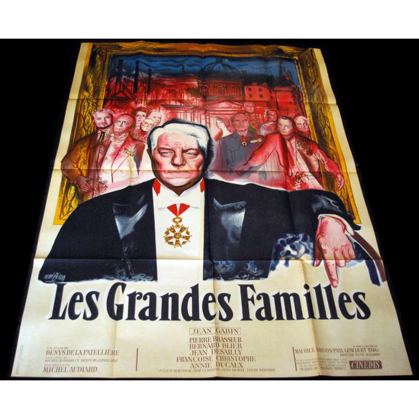 LES GRANDES FAMILLES Affiche 120x160 FR '58 Jean Gabin, Michel Audiard