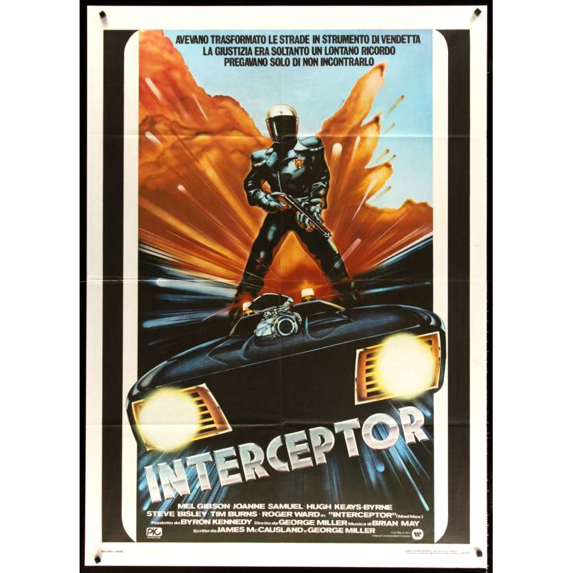MAD MAX Italian Movie Poster '80 cool art of Mel Gibson, George Miller sci-fi classic, Interceptor!
