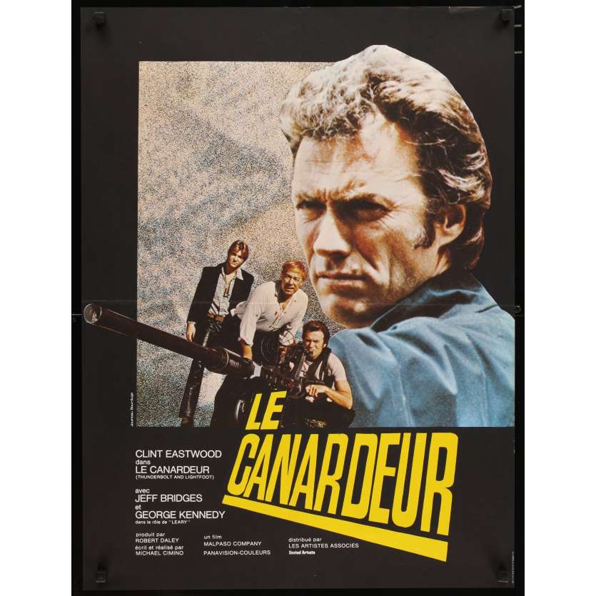 THUNDERBOLT & LIGHTFOOT French 23x32 '74 huge image of Clint Eastwood & big gun!