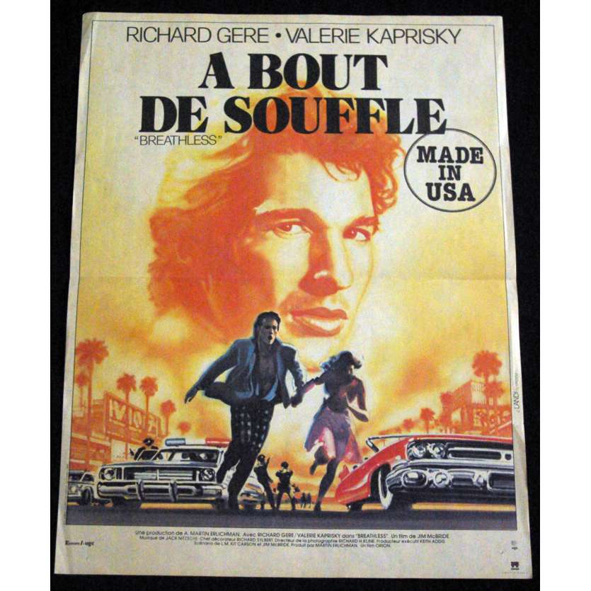 BREATHLESS French Movie Poster 15x21 '83 Richard Gere