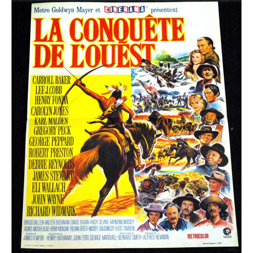 LA CONQUETE DE L'OUEST Affiche de film 40x60 - R-1970 - John Wayne, Henry Hathaway