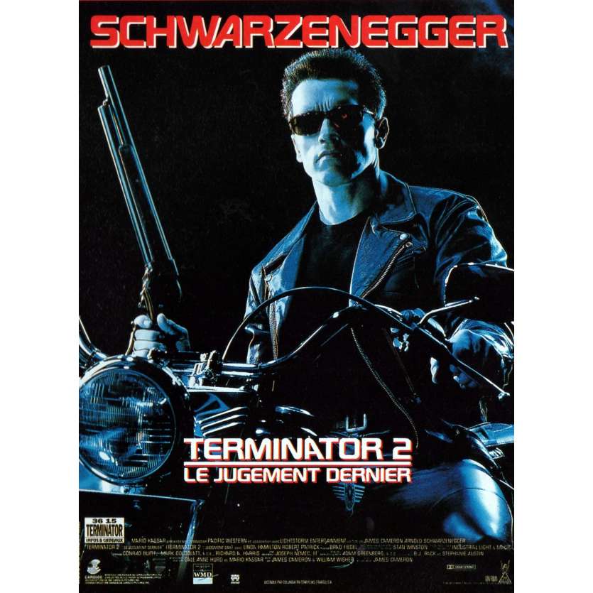 TERMINATOR 2 French Movie Poster 15x21 '91 Schwarzenegger, James Cameron