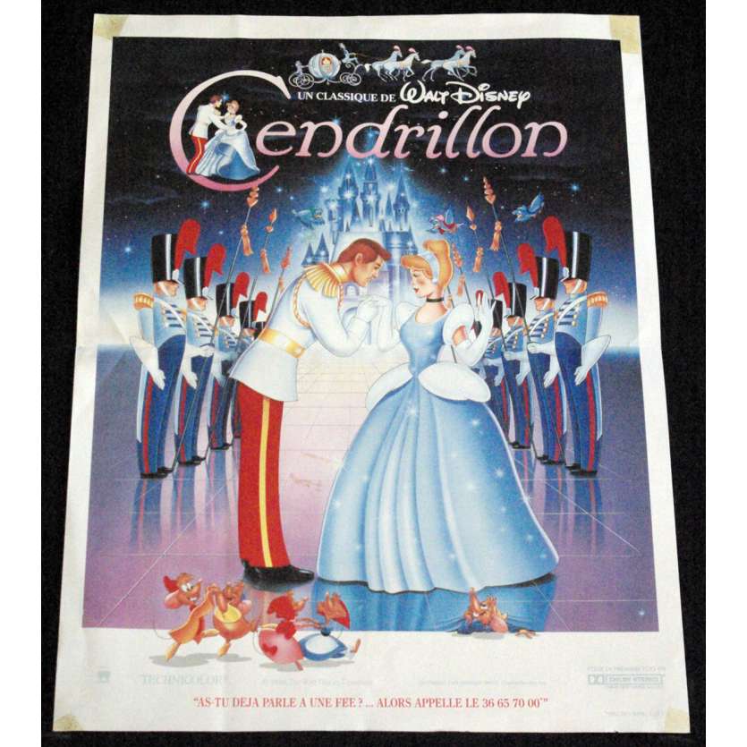 CINDERELLA French Movie Poster 15x21- R-1970 - Disney, Ilene Woods