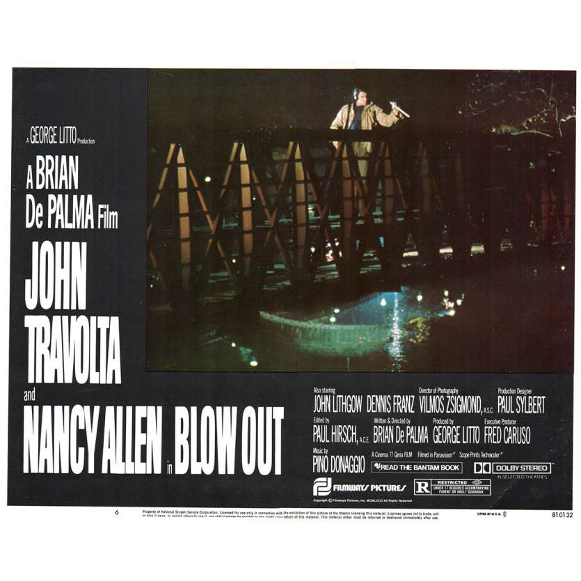BLOWOUT US Lobby Card 11x14- 1981 - Brian de Palma, John Travolta