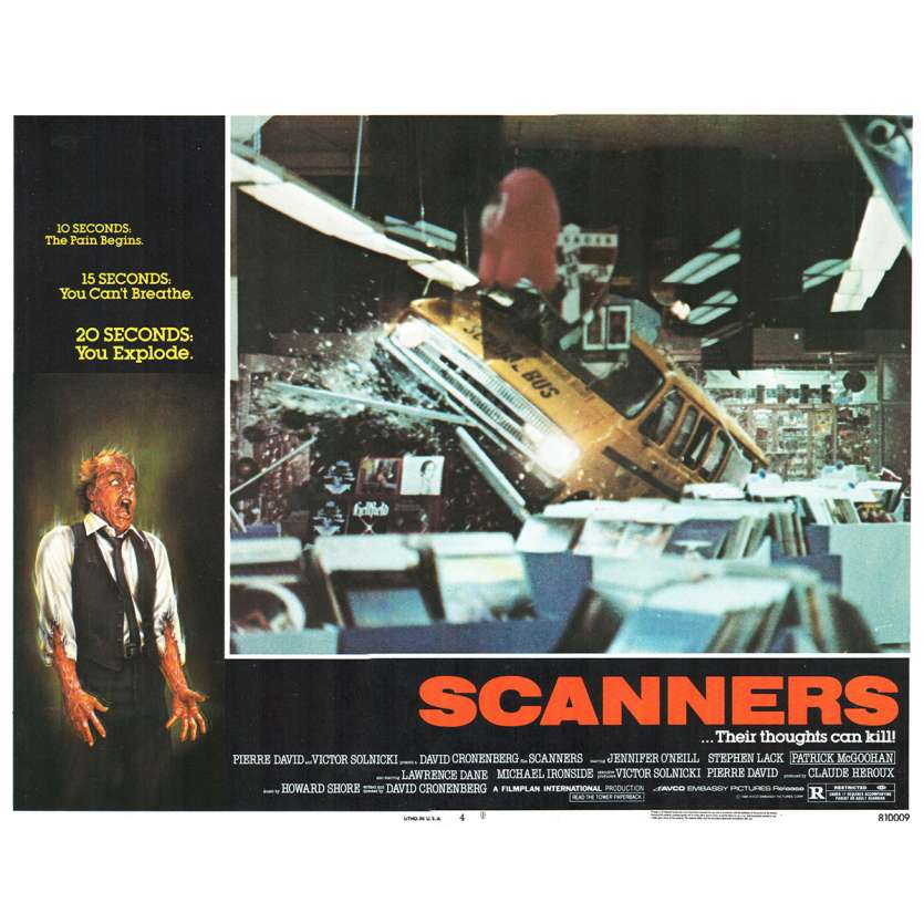 SCANNERS Photo de film N3 28x36 - 1981 - Patrick McGoohan, David Cronenberg