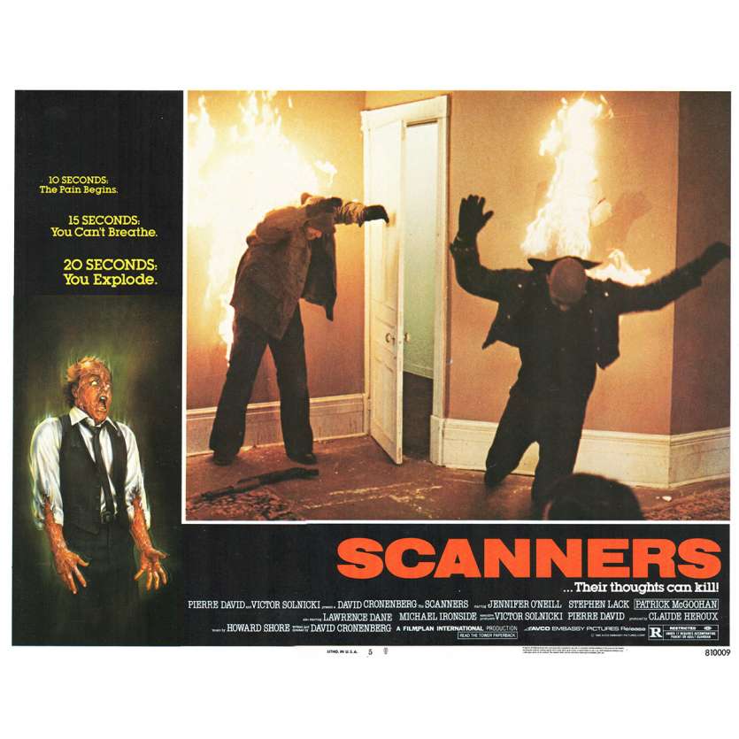 SCANNERS Photo de film N4 28x36 - 1981 - Patrick McGoohan, David Cronenberg