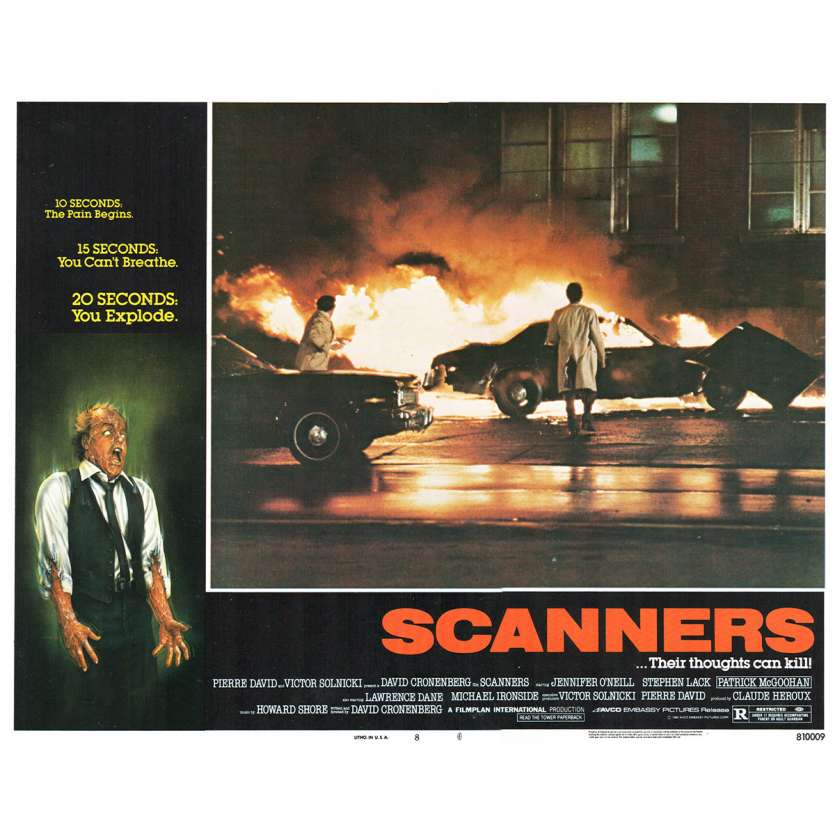 SCANNERS US Lobby Card 11x14- 1981 - David Cronenberg, Patrick McGoohan