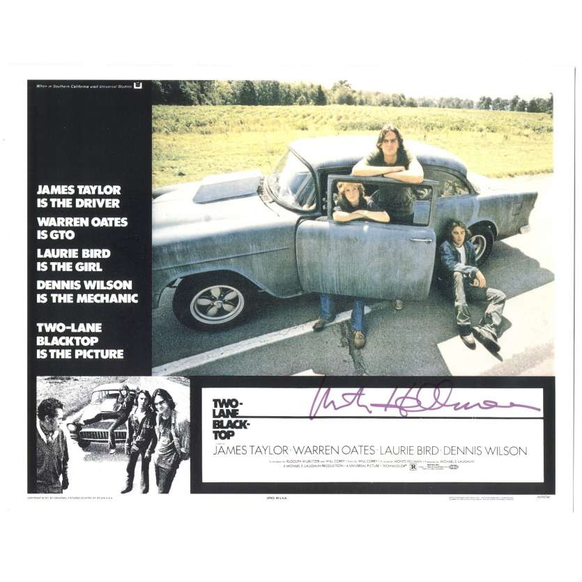 MONTE HELLMAN Signed Lobby Card 11x14 - 2010 - Two Lane Blacktop