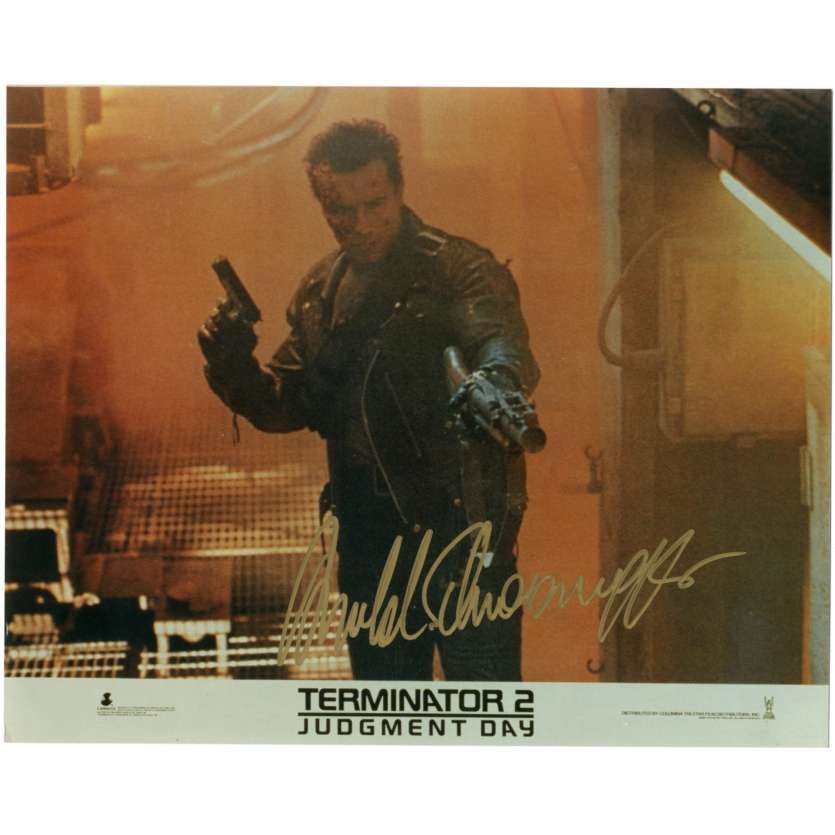 ARNOLD SCHWARZENNEGGER Photo signée 20x25 - 1994 - Terminator 2, James Cameron