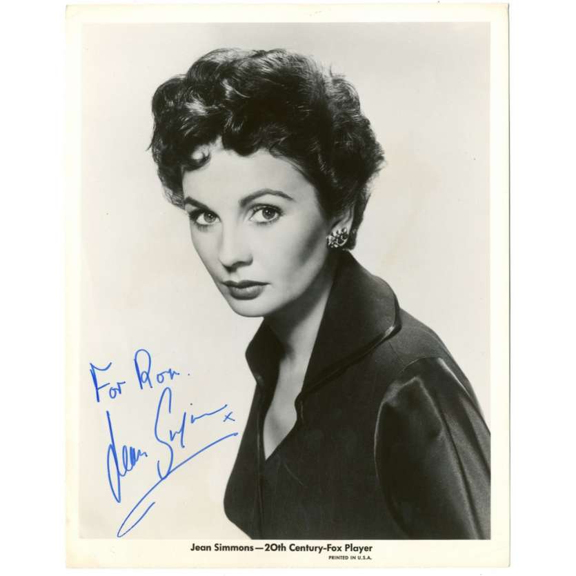 JEAN SIMMONS Photo signée 20x25 - 1950 - Spartacus