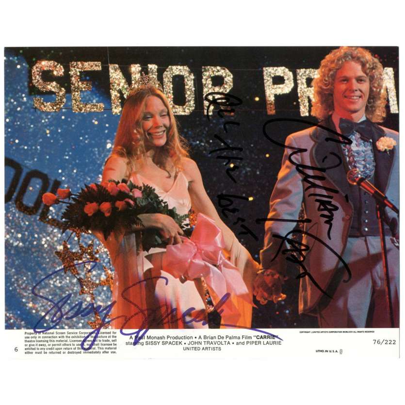 SISSY SPACEK - WILLIAM KATT Photo signée  20x25 - 1976 - Carrie, Stephen King