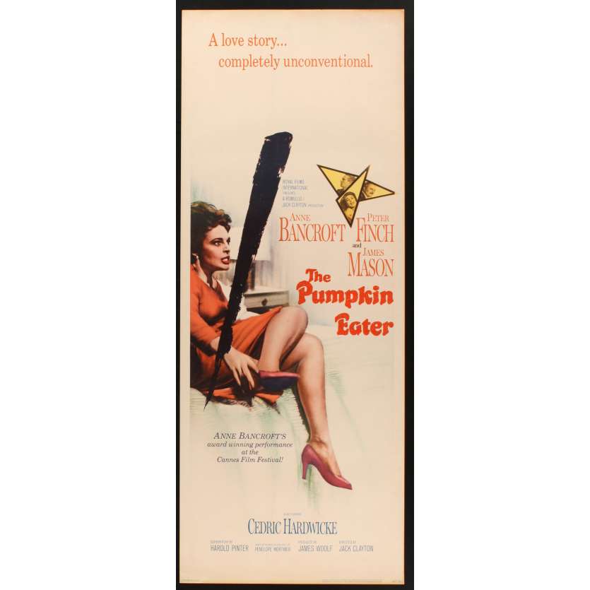 PUMPKIN EATER US Movie Poster Très bon à Excellent état (C7) 14x36 - 1964 - Peter Finch, Anne Bancroft