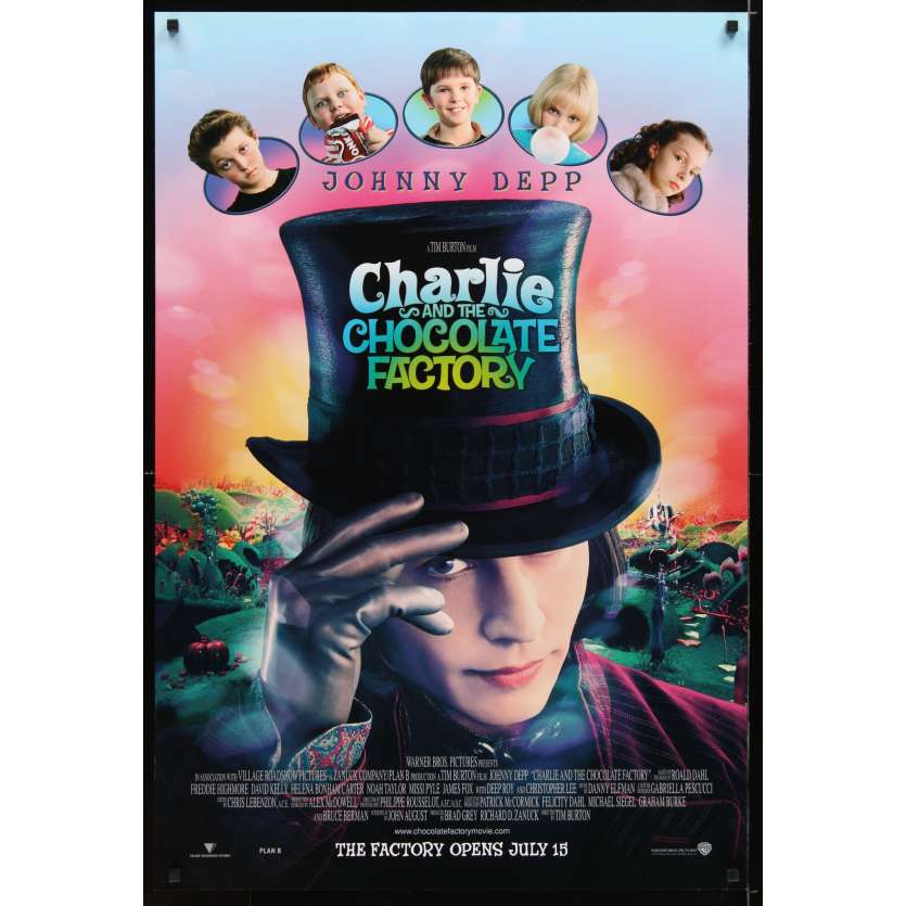 CHARLIE AND THE CHOCOLATE FACTORY Affiche de film  69x104 - 2005 - Johnny Depp, Tim Burton