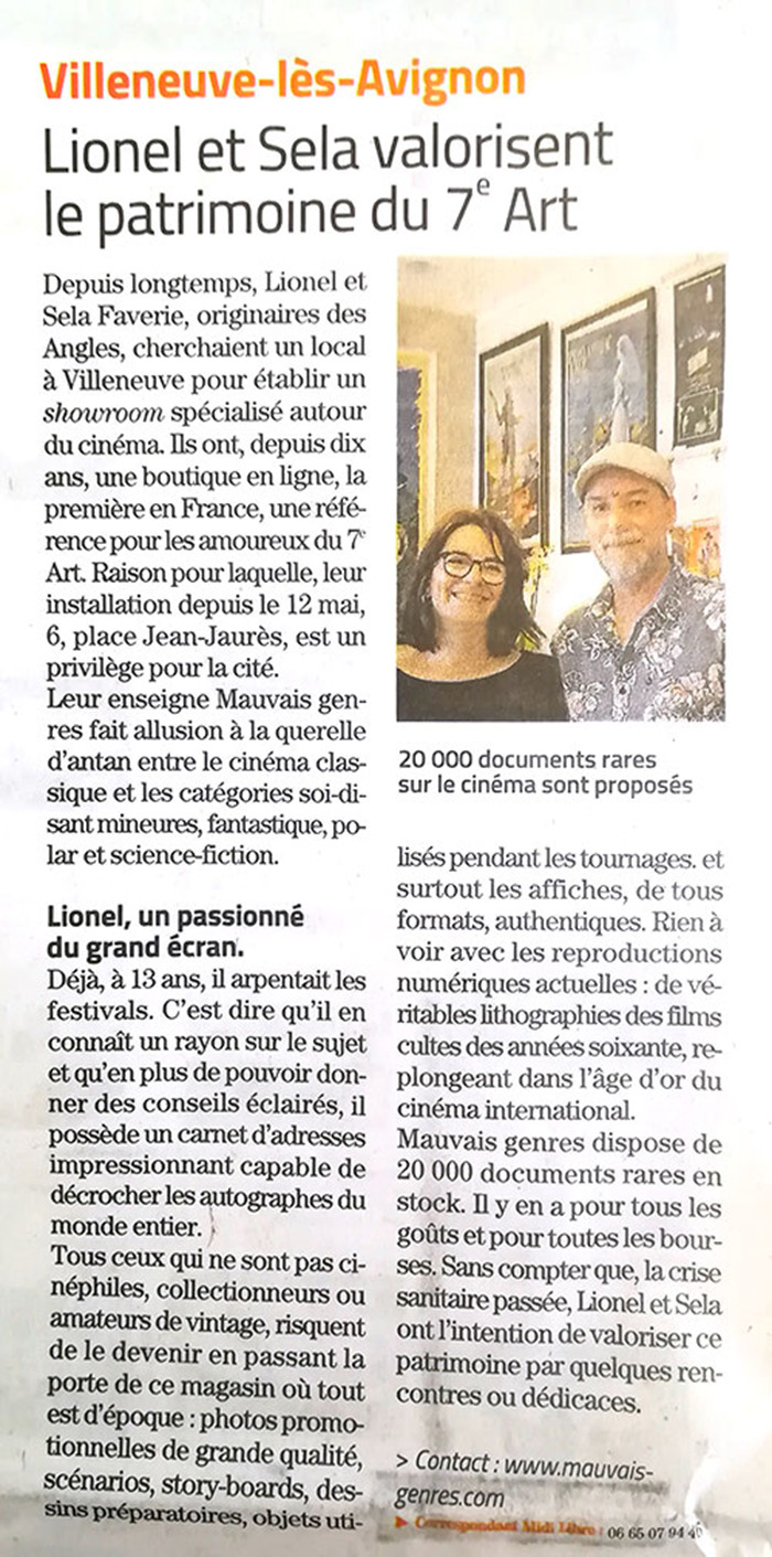 On parle de Mauvais genres dans Midi Libre