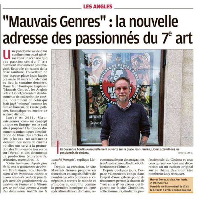 On parle de Mauvais genres dans La Provence du 22 mai 2020