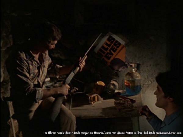 Evil dead movie scene with poster